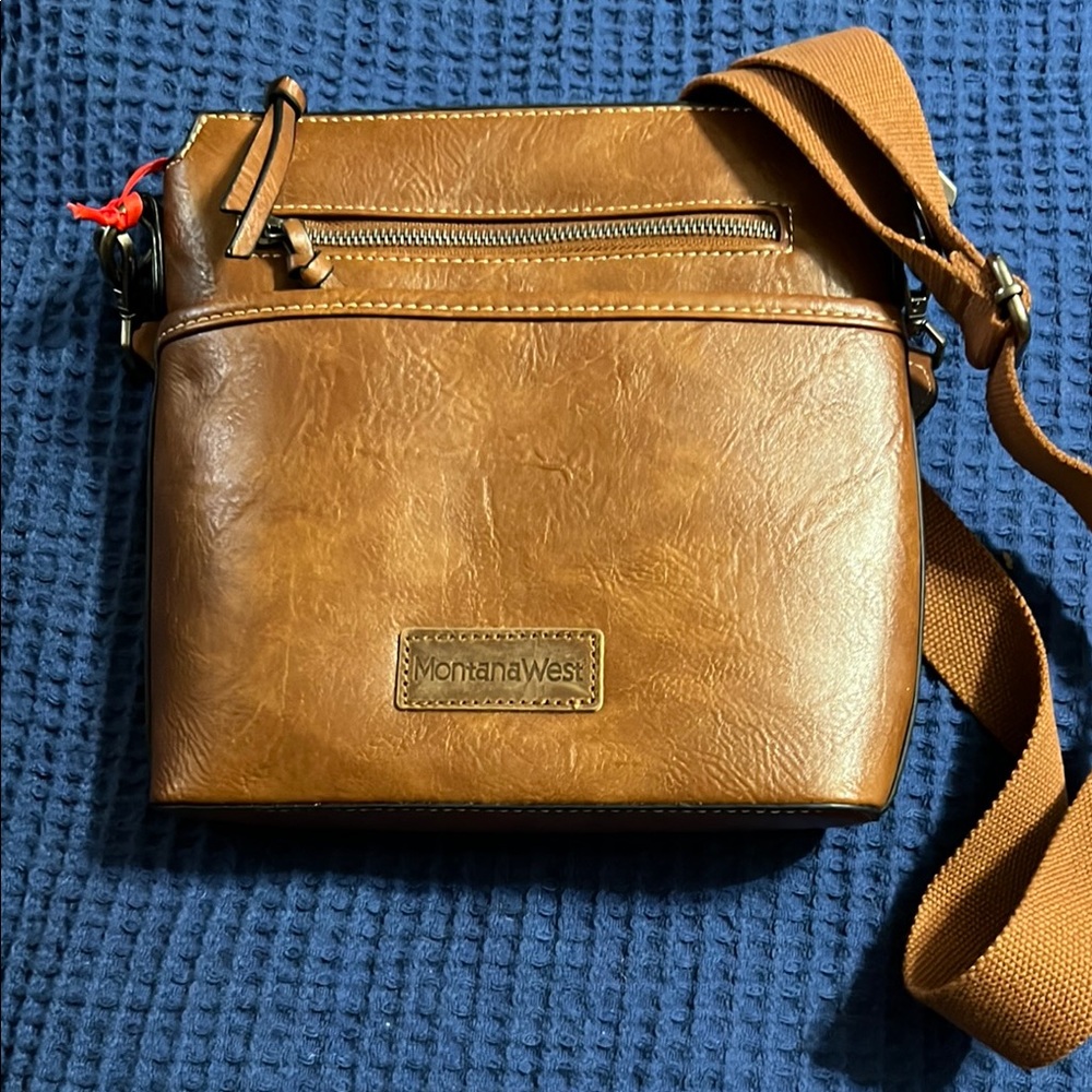 Montana West Brown Messenger Bag with Adjustable Strap and Textured Finish